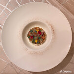 プチレストラン ブーケ・ド・フランス - 帆立貝柱､甘海老､海峡ｻｰﾓﾝ､ｲｸﾗのｺﾝｿﾒｼﾞｭﾚ