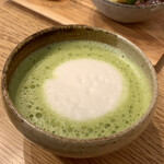 Kamagoto - 煎茶ラテ
                      (滋賀朝宮の抹茶ミルで挽き、ミルクと撹拌)