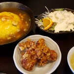 San San China - 正月セット(天津飯、エビマヨ、唐揚げにスープ)