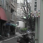 ポーズ - 店内から桜を見る