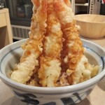 天ぷら酒場 上ル商店 - そそり立つ！七尾の海老天丼～(*￣∇￣)ノ