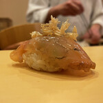 鮨駒 - 甘鯛漬鱗乗せ