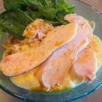 つけ麺 五ノ神製作所 - 12/8月の限定、とうもろこしブランマンジェと海老サラダ麺