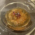 銀座 大石 - 生ウニとボタンえび、あわびのコンソメゼリー寄せ。これ旨いよ