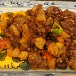 貴州火鍋 - 豚バラと干し納豆の炒め物