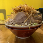 自家製麺 まさき - 【2021.1.14】ラーメン野菜増しのサイドビュー‼️