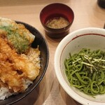 Ajino Ichidai - 海老天丼とミニ茶そばのセット