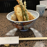 割烹 天ぷら 三太郎 - 海老穴子天丼　1,500円