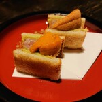 海鮮料理 雲丹しゃぶしゃぶ 工藤 - 神戸牛と雲丹のカツサンド