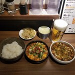 麻婆豆腐TOKYO - W麻婆豆腐定食(スーラー麻婆豆腐・チーズカレー麻婆豆腐)、ザ・プレミアムモルツ