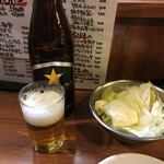 博多とりかわ　長政 - 中瓶ビール600円(税別)