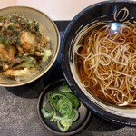 Yudetarou - ミニ帆立と春菊のかき揚げ丼セット