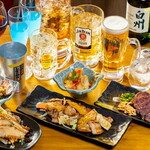 Nangoku Teppan Izakaya Kamenoya - ドリンクと料理集合