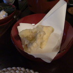 駒の湯山荘 - 白だけの天ぷら