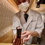 銀座 しのはら - 鮪とべったらの手巻き寿司