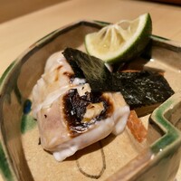 銀座 しのはら - 虎河豚の白子焼き