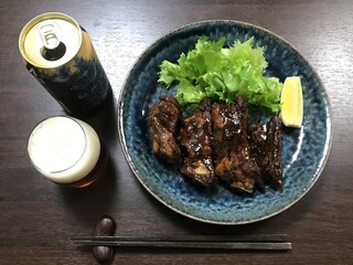 キリマン酒店 - 浅間名水 プレミアム・ダークのアテは "スペアリブ"