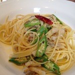 Trattoria Bocca Buona - パンチェッタとオクラのアーリオオーリオ