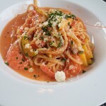 ラ ビストリア - 甘海老とズッキーニのパスタの