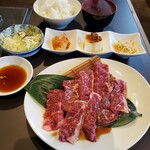 焼肉 犀 - ハラミ定食1000円(税込)　ご飯おかわり無料