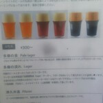 ブルーパブムーンライト - メニュー