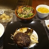 新橋 鉄板焼 ぷらちな FISH&MEAT - ハンバーグランチ 1500円(税込)