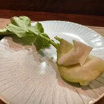 セルサルサーレ - コールラビ 鮒鮨と山葵のソース