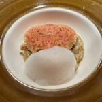 セルサルサーレ - セイコガニのお出汁と伊勢海老のエキスのおじや ネパールの山椒と生姜の泡