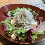 Kamakuraudondaininguhanon - 自家製豆富としらすのサラダ仕立て