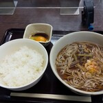 野麦峠スキー場 センターハウスレストラン - 朝定食(かけそばとTKG)