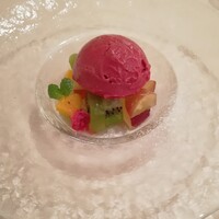 ラ セッテ 広瀬北町本店 - ③イタリア産ぶどうのソルベとマチェドニアフルーツ ラ セッテ 広瀬北町本店 - ③イタリア産ぶどうのソルベとマチェドニアフルーツ