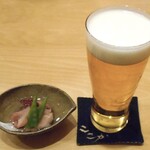 天ぷら処 こさか - 生ビール ＆ お通し
