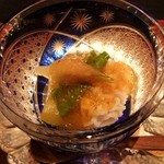 日々茶寮 連 - ディナー（キリコの器にはも・とうがん・おくら・みょうが・なす）