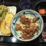 丸亀製麺 - 牛すき釜玉とかぼちゃ天、いも天、なばな天(2021.01.30)