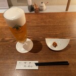 Ueno Yabu Kaneko - 生ビールとお通し