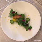 プチレストラン ブーケ・ド・フランス - ｻｰﾓﾝ･ﾌｭﾒ､帆立貝柱､野菜のテリーヌ