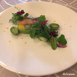 プチレストラン ブーケ・ド・フランス - ｻｰﾓﾝ･ﾌｭﾒ､帆立貝柱､野菜のテリーヌ