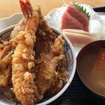 さかなや食堂 ウロコジュウ - 天丼＆刺身セット