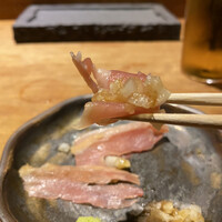やきとり松里 - 大根と一緒に食べましょう、わさびも合いますね