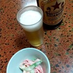 Ajidokoro nakamura - 瓶ビールとお通し