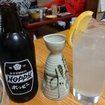 瀧の家 - ホッピーセット、レモンハイ/490円、360円