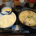 松屋 - ...期間限定「シュクメルリライスセット（730円）」+「チーズ増量（50円）」、コレは美味い☆彡