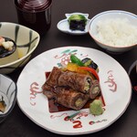 京都 つる家 花陽 - 黒毛和牛薄切りロースたれ焼き つる家風
