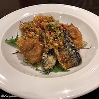 中国料理 豪華 - 鶏肉と秋刀魚の衣揚げ香味ｿｰｽ