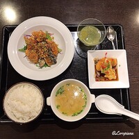 中国料理 豪華 - 鶏肉と秋刀魚の衣揚げ香味ｿｰｽ ﾗﾝﾁｾｯﾄ