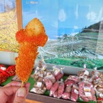道の駅 千枚田ポケットパーク - 2020年10月　かかし【税込150円】うずら、ウインナー、フランクフルトの夢のコラボレーション！