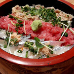 鮨の遊彩 - このときは中落ち・鰯のなめろう・さより