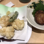 Sushi Choushimaru - 白子天ぷら５５０円、さんが揚げ２７５円。なめろうを焼いたさんがは大好物です（╹◡╹）。揚げでも、もちろん美味しかったです（╹◡╹）