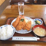 新川食堂 - ミックスフライ定食