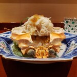 銀座 しのはら - おしのぎ～松葉蟹、あん肝、蒸し寿司
                                